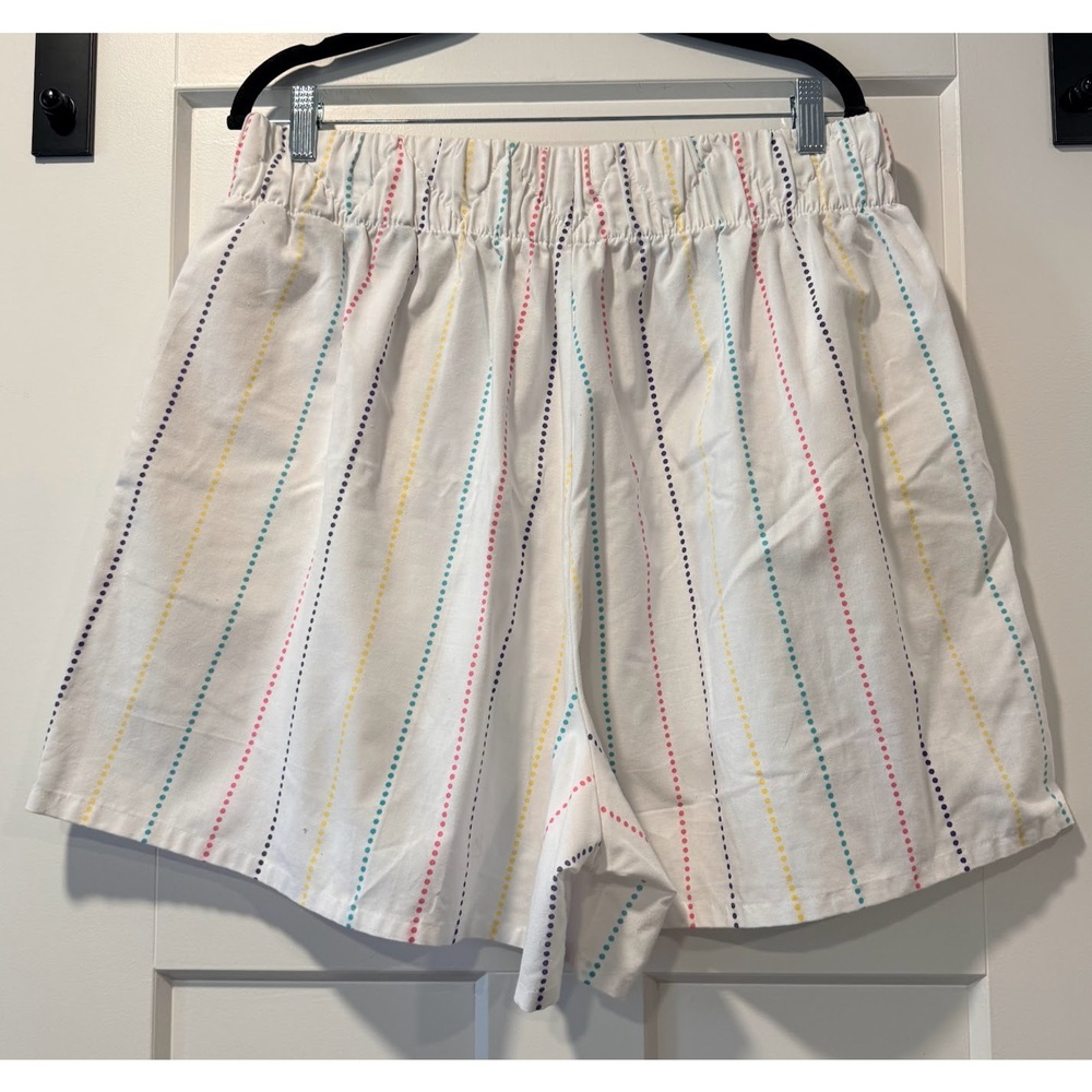 Vintage Headliners White Shorts w/ Multicolor Stripes Ladies Size 16